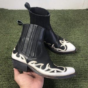 GOLDEN GOOSE DELUXE BRAND Santiago Distressed Western Leather Boots EUR-36 US-6